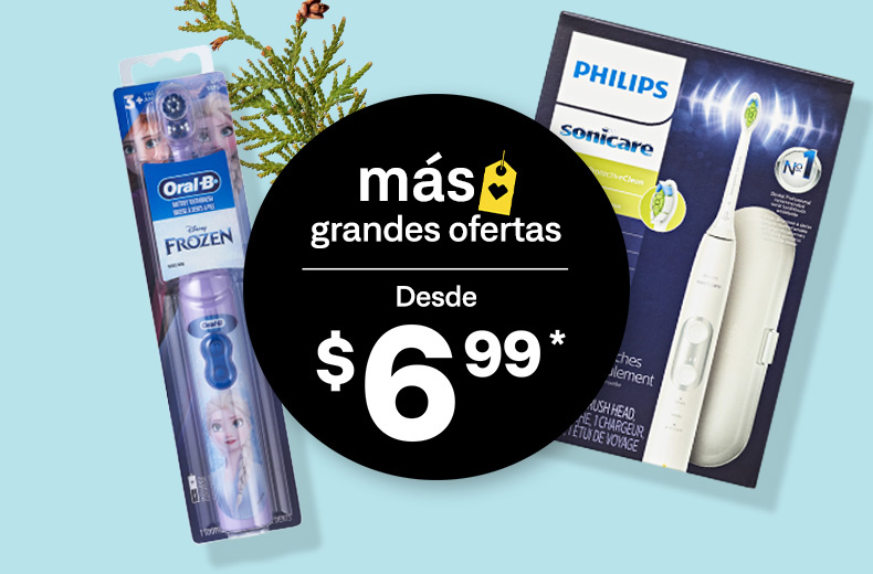 Desde $6.99, cepillo dental Oral-B Disney Frozen y cepillo dental eléctrico Philips Sonicare.