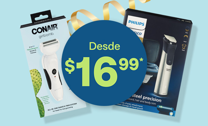 Desde $16.99, una caja de cada uno de máquina de afeitar eléctrica Conair Girlbomb y cortadora de cabello Philips Norelco