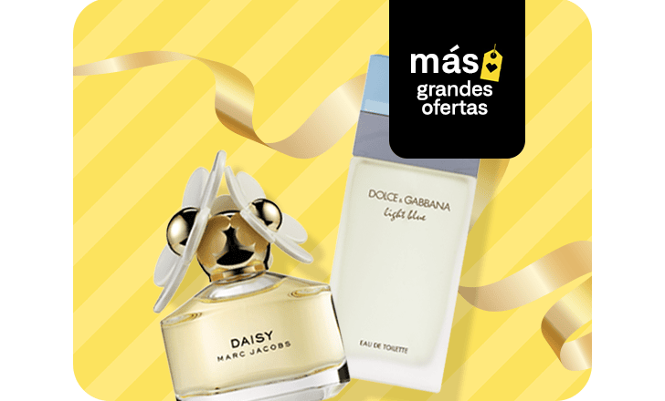 Un envase de cada una de las fragancias Daisy by Marc Jacobs y Light Blue by Dolce & Gabbana